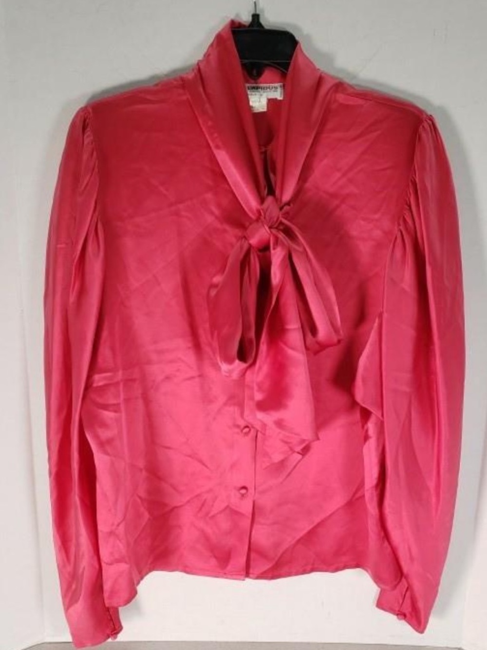 Vintage Pink Tie-Neck 100% Blouse